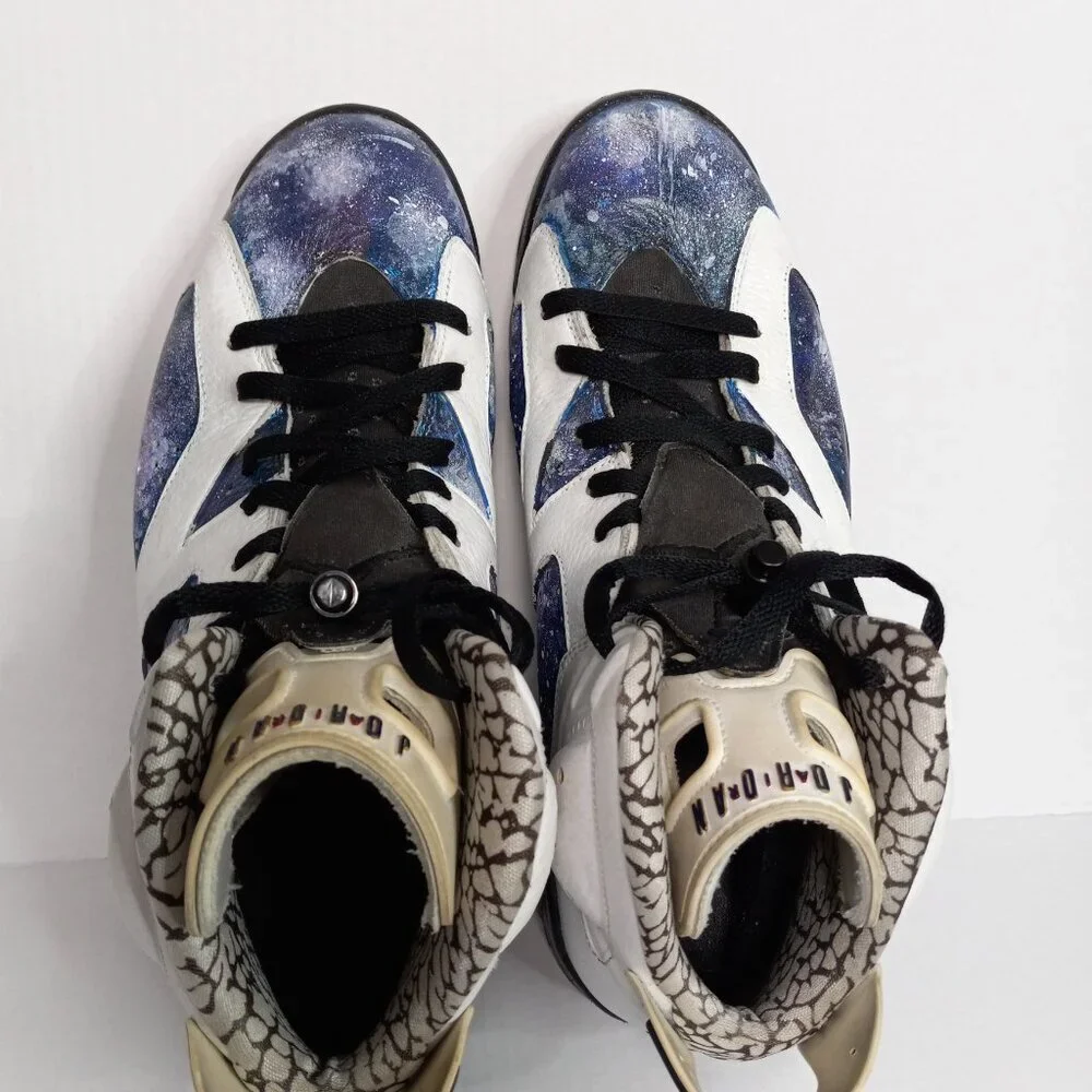 Air‎ Jordan 6 Retro Premium Motorsports Hand-Painted Sneakers White Size 12